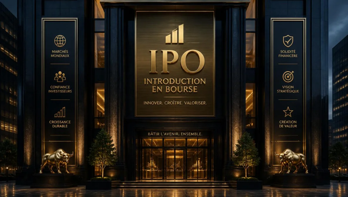New York Stock Exchange avec hologramme IA - Anthropic IPO