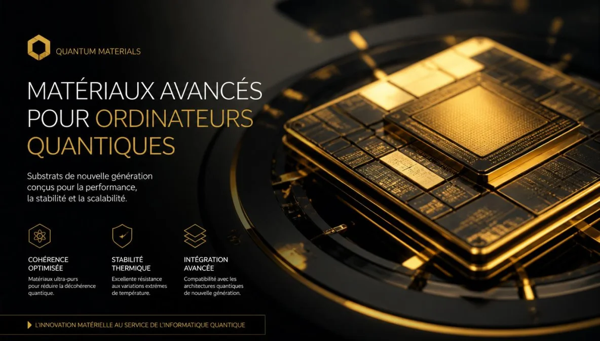 Matériaux pour l'informatique quantique : substrats, terres rares, topoconducteurs, centres NV diamant