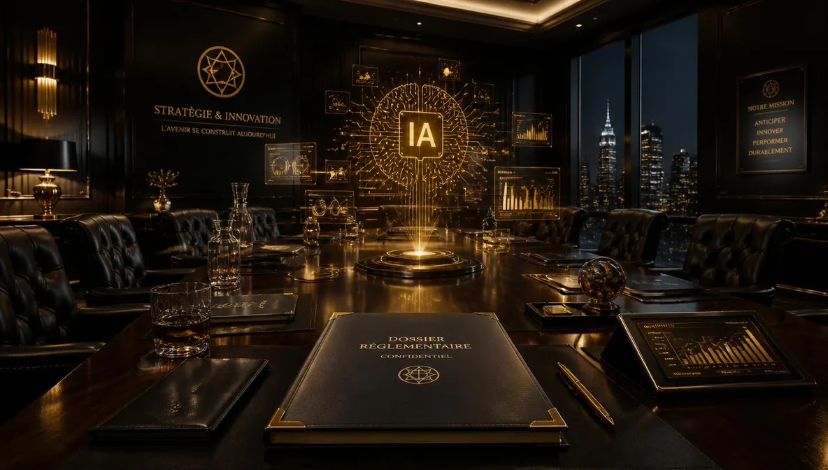 Salle de conseil luxueuse - régulation IA