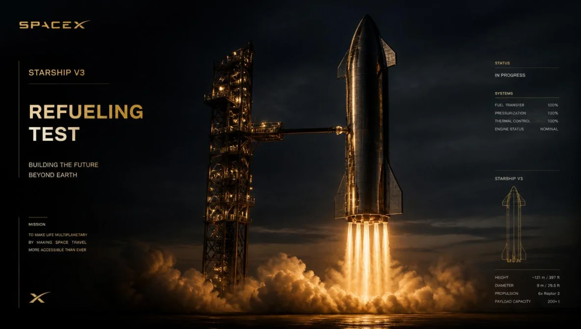 SpaceX Starship V3 ravitaillement